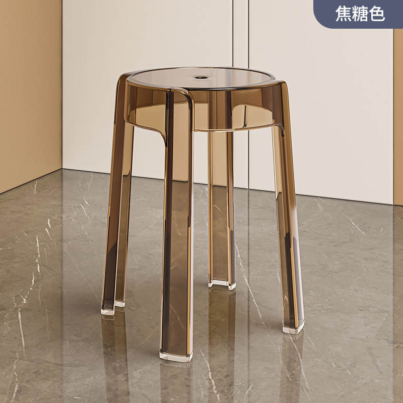 Taburetes de plástico para el hogar, taburetes redondos resistentes, taburetes altos de repuesto, taburetes de comedor.