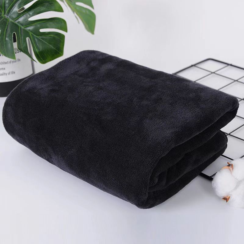 Strong Absorbent Hair Dye Haircut Resistant Black Thickened Non-Shedding Face Bath Towel_voghion.com