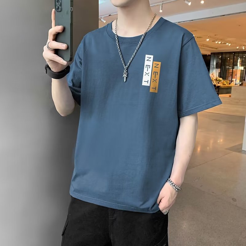 Camiseta de manga corta de moda para hombre 2023 nuevo verano estilo coreano suelta marca de moda para estudiantes cuello redondo casual Boys ins top