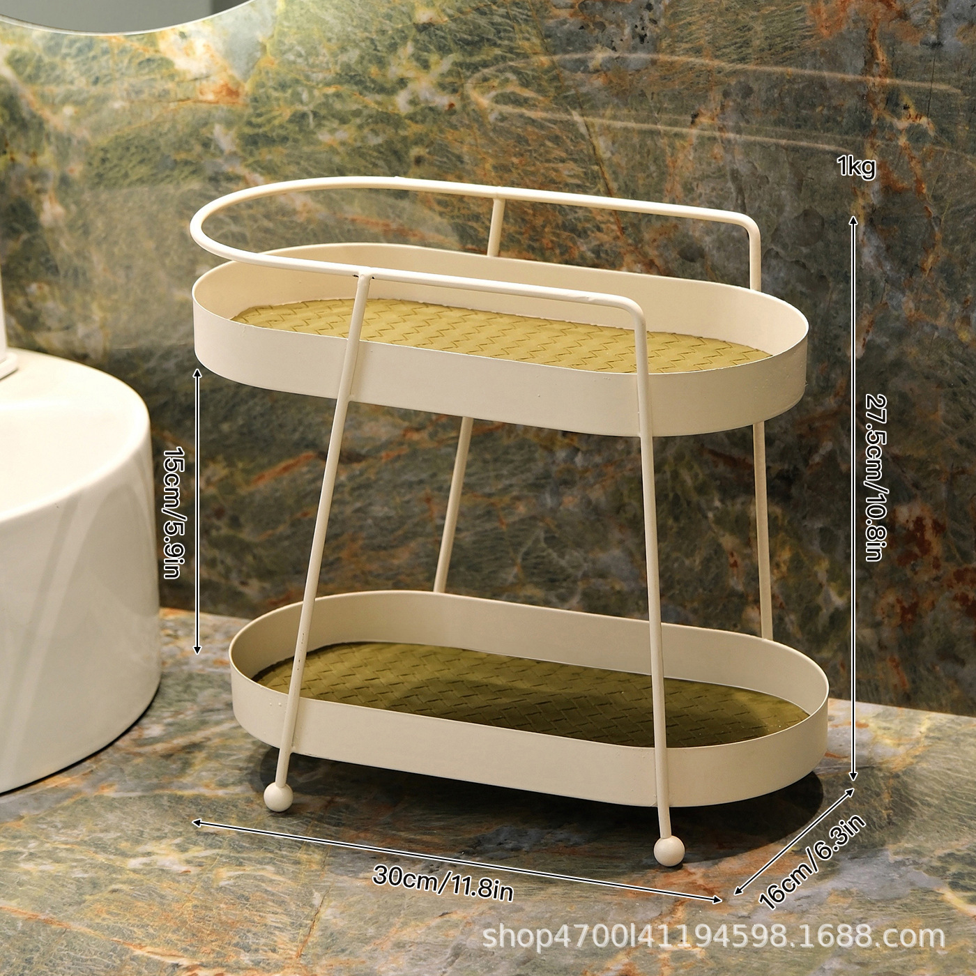 Luz de lujo multicapa escritorio inodoro estante de almacenamiento de aparador cubierta de acabado estante de baño lavabo estante de almacenamiento de cosméticos