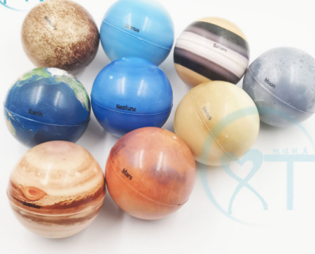 星空ボールクロスボーダー 6 センチメートルカラー印刷固体 PU 発泡ボール 8 惑星太陽月ボール減圧おもちゃ卸売|undefined