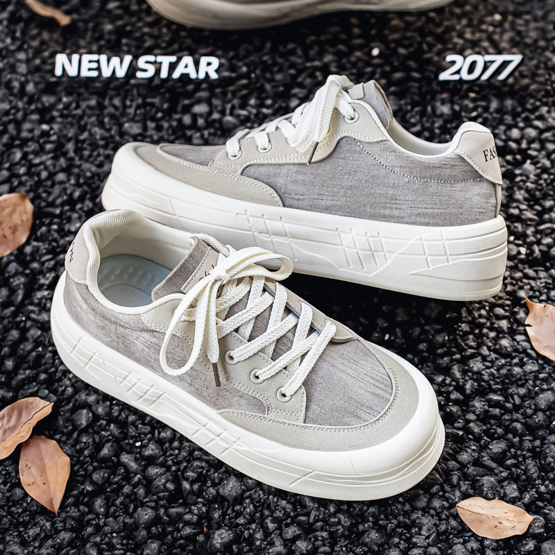 Giày sneaker nam cổ thấp đế dày tăng chiều cao, chống trượt, chống mài mòn, phong cách thể thao casual — AA 01m Hạnh nhân, AA 01m cà phê, AA 01m Đen