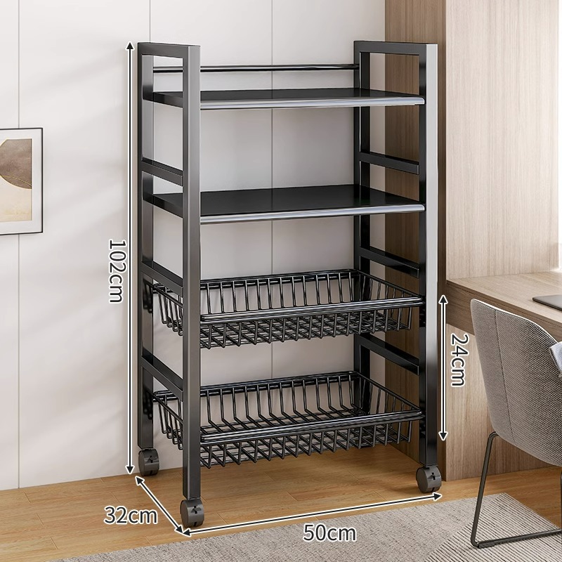 Cesta de verduras de acero inoxidable estante de cocina piso multicapa multifuncional horno de microondas estante de almacenamiento de utensilios estante de bocadillos