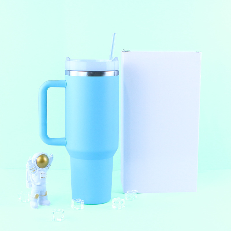 Nuevo acero inoxidable de segunda generación 40oz de gran capacidad taza de coche mango portátil taza de plástico spray coche helado taza transfronteriza