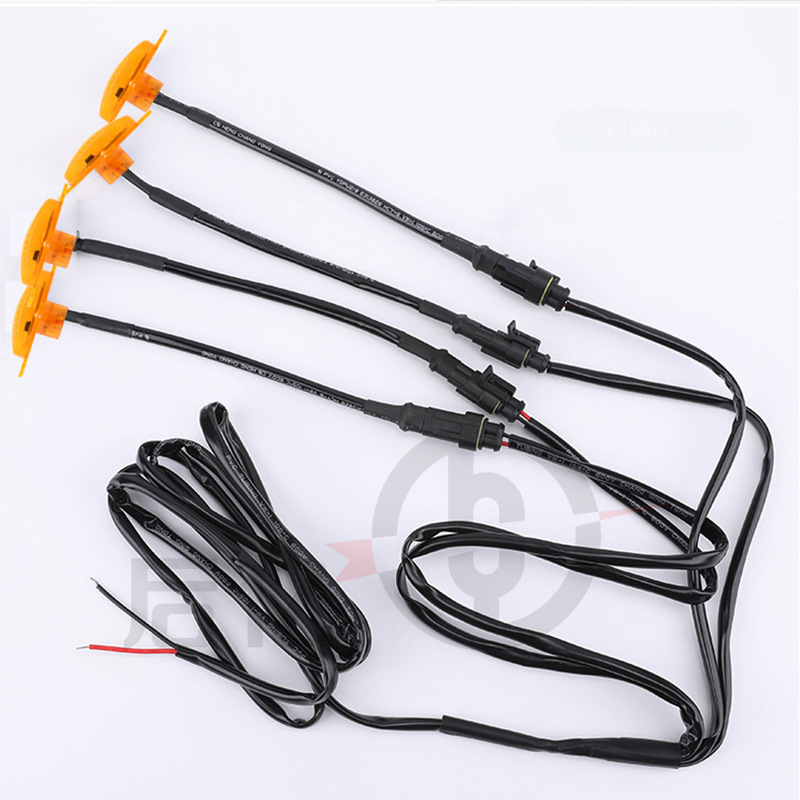 Car China Net 4LED pequeña luz amarilla Rejilla Raptor modificado LED luz decorativa Pickup todoterreno luz de neblina luz de advertencia image 4