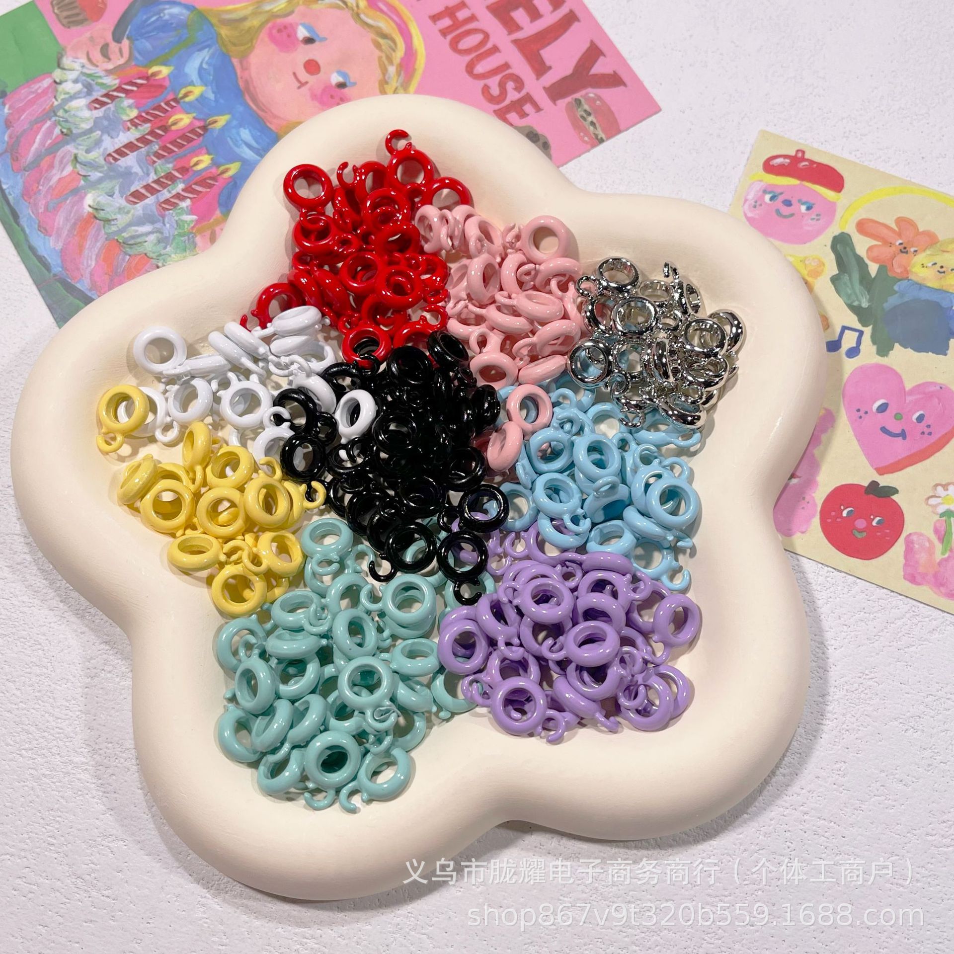 爆款合金万能扣镀银喷漆扣头diy配件项链扣头黄金扣平安扣手工