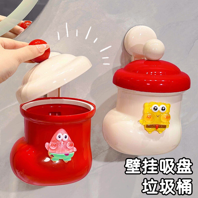 Kitchen Suction Cup Trash Can Wall-mounted High-value Cute Cartoon Household Bathroom Discarded Face Towel Storage Tube Kitchen Suction Cup Trash Can Wall-mounted High-value Cute Cartoon Household Bathroom Discarded Face Towel Storage Tube
