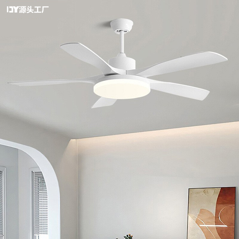 Simple Modern Fan Lamp Cream Style Silent Living Room Lamp Bedroom Dining Room Lamp Full Spectrum Eye Protection Living Room Ceiling Fan Lamp