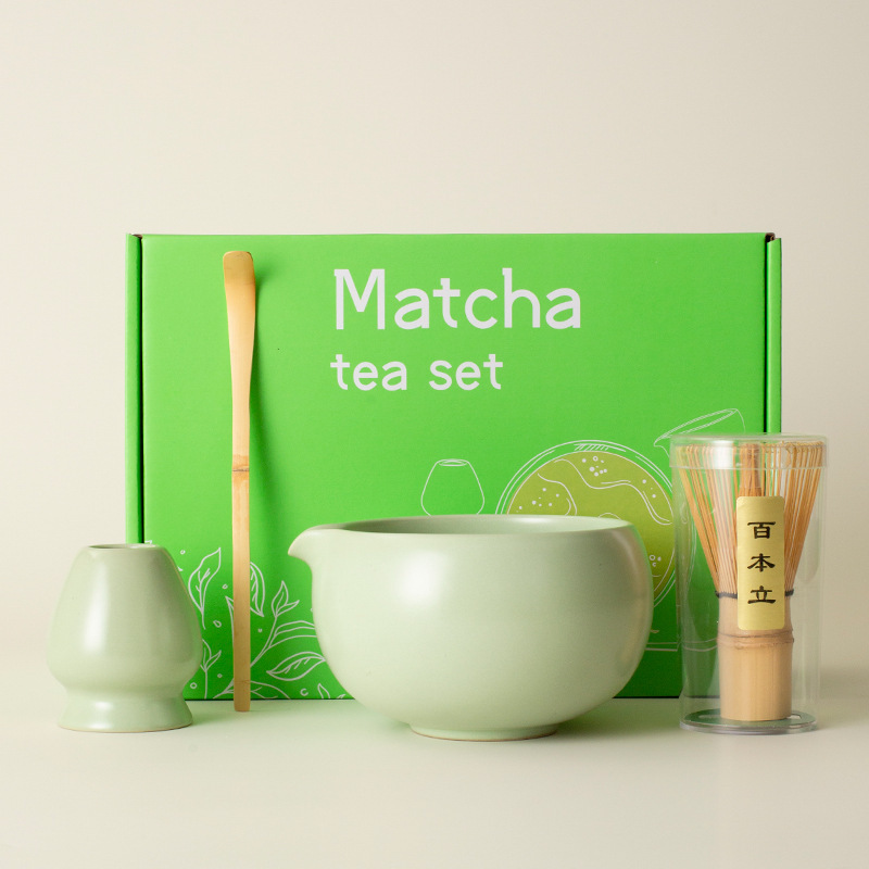 抹茶セット道具 陶器抹茶碗 茶筅 抹茶粉 百本立 茶道具付属品 茶道セット|undefined