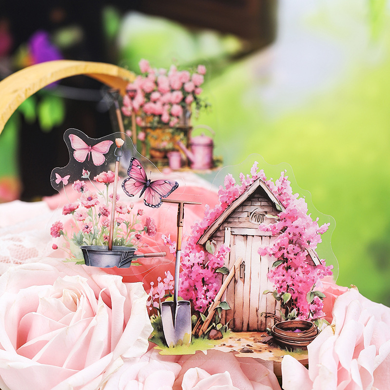 Un buen día de jardín temático paisajismo pegatinas PET serie de horticultura floral libro de mano diy material pegatinas paquete