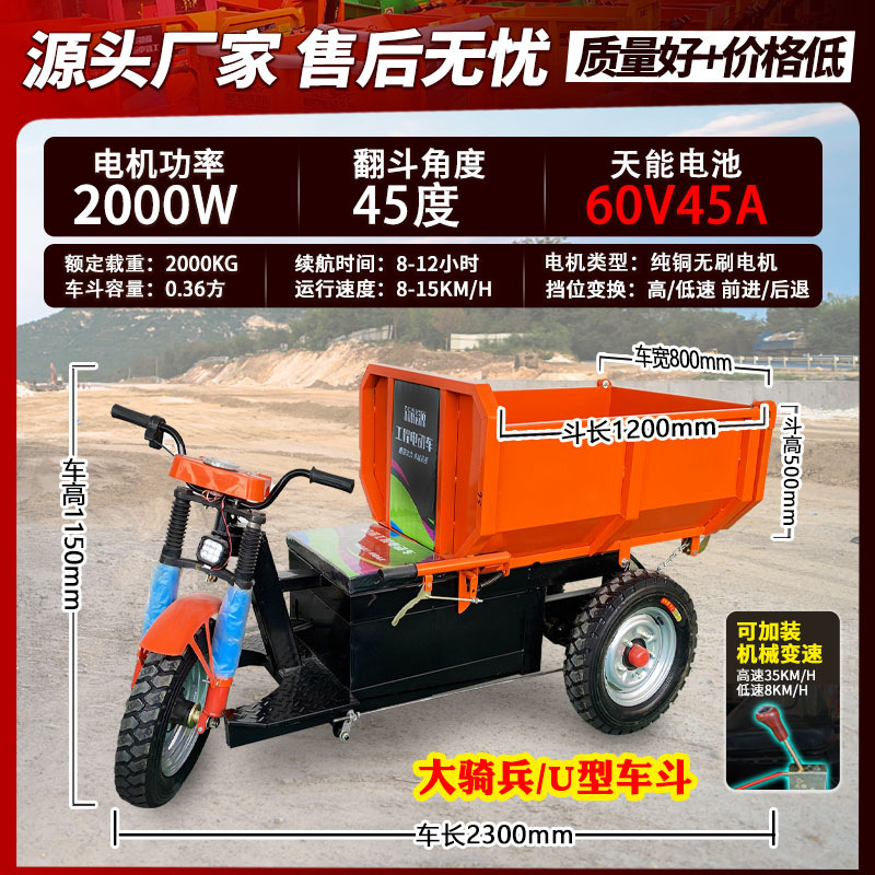 대형 기병형 1.2U 버킷 60V 45A(Tianneng) 수동 2000w 브러시리스 모터