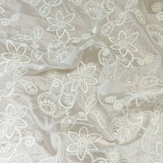 天丝花边新中式国风绣花布汉服连衣裙面料新款Embroidery Fabric