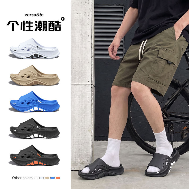 Men's summer outdoor sports sandals, EVA thick-soled trendy hollow breathable outdoor slip-on sandals wholesale