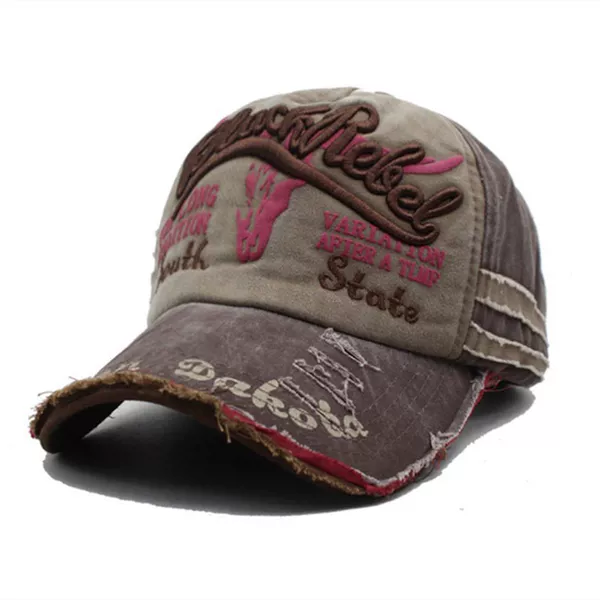 Washed Old Baseball Cap Embroidered Letter Curved Along Cap Men's and Women's Outdoor Sunscreen Sun Hat Vintage Hat
