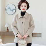 妈妈秋冬装羊毛呢加厚保暖外套2025新款中老年女装气质减龄上衣，女装毛呢外套，妃慕昵服饰