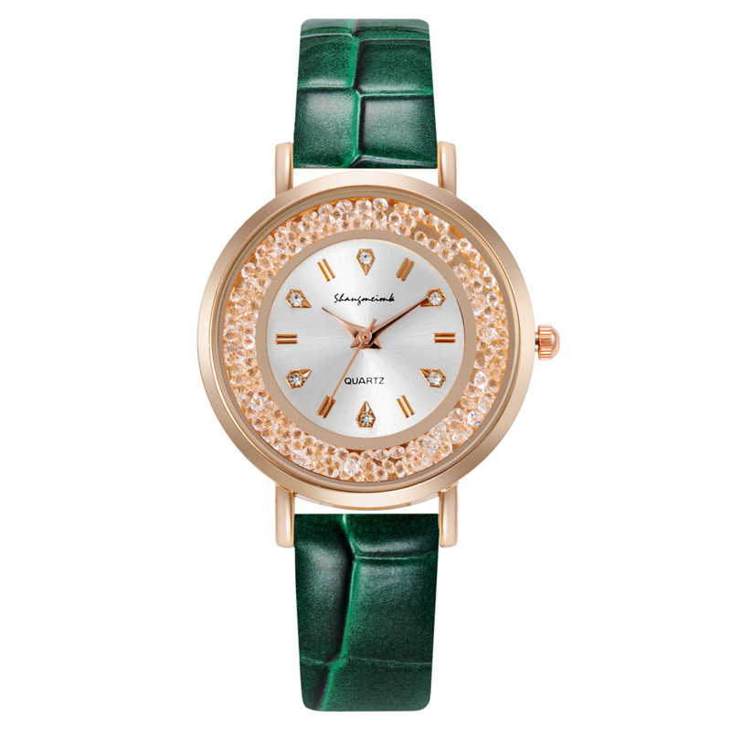 Comercio exterior reloj de moda señoras estudiantes versión coreana de diamantes Moda moda casual cuarzo mujer Mesa vibrato rojo
