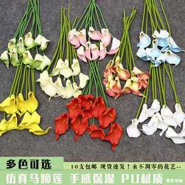 马蹄莲仿真花拍照假花郁金香婚庆花艺插花材彩掌婚礼桌花手捧花束