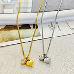 新款爱心锆石吊坠项链简约百搭不锈钢个性嘻哈女毛衣链配饰