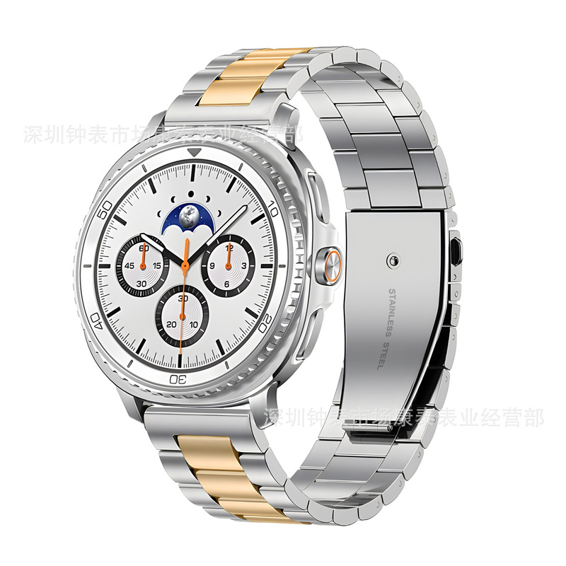 适用三星GalaxyWatch8手表带经典三珠金属不锈钢带三星表带watch8|undefined