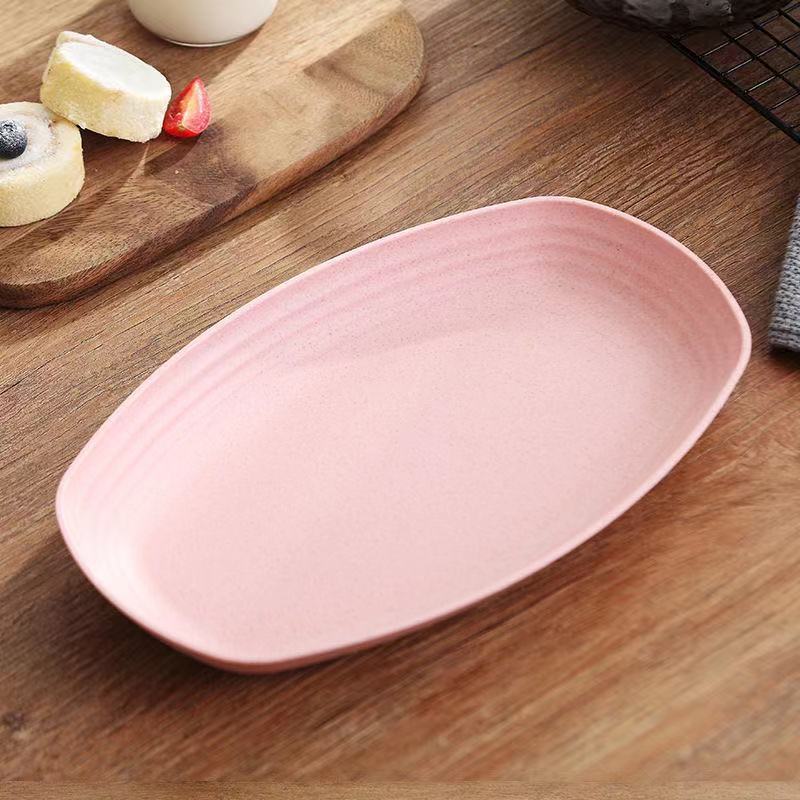 Plato de Paja de Trigo Amazon de 20, 23 y 25 Platos, Plato para Frutas, Plato para Verduras, Plato Doméstico, Bandeja de Comedor Nórdica de Plástico para Exportación