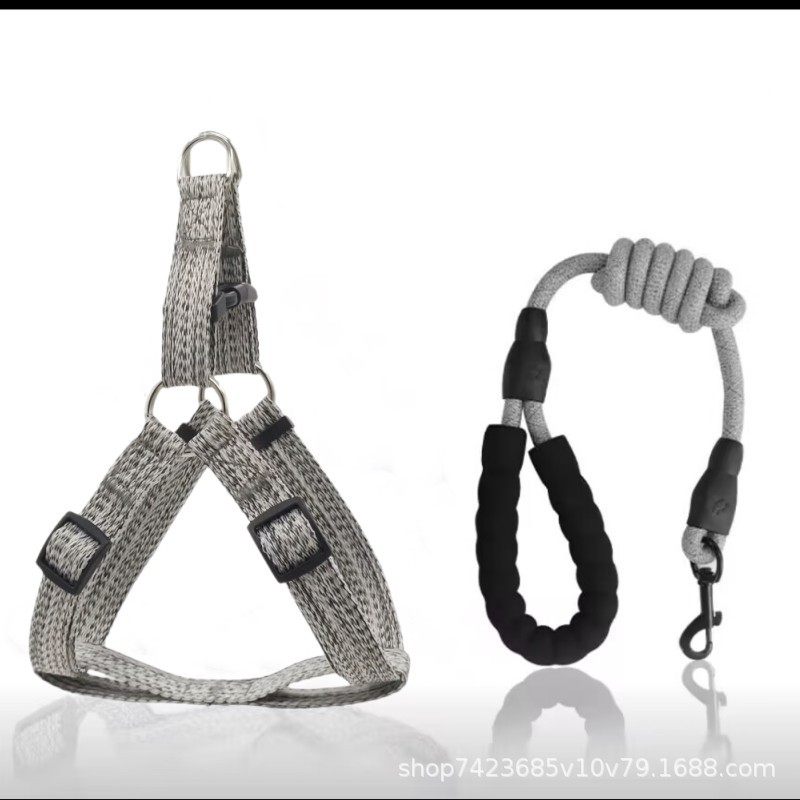 회색 원형 로프 1.3 m + 가슴 뒤