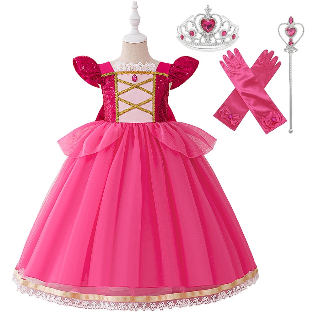 Rapunzel vestido cos vestido vestido vestido de niña vestido de belleza durmiente image 14