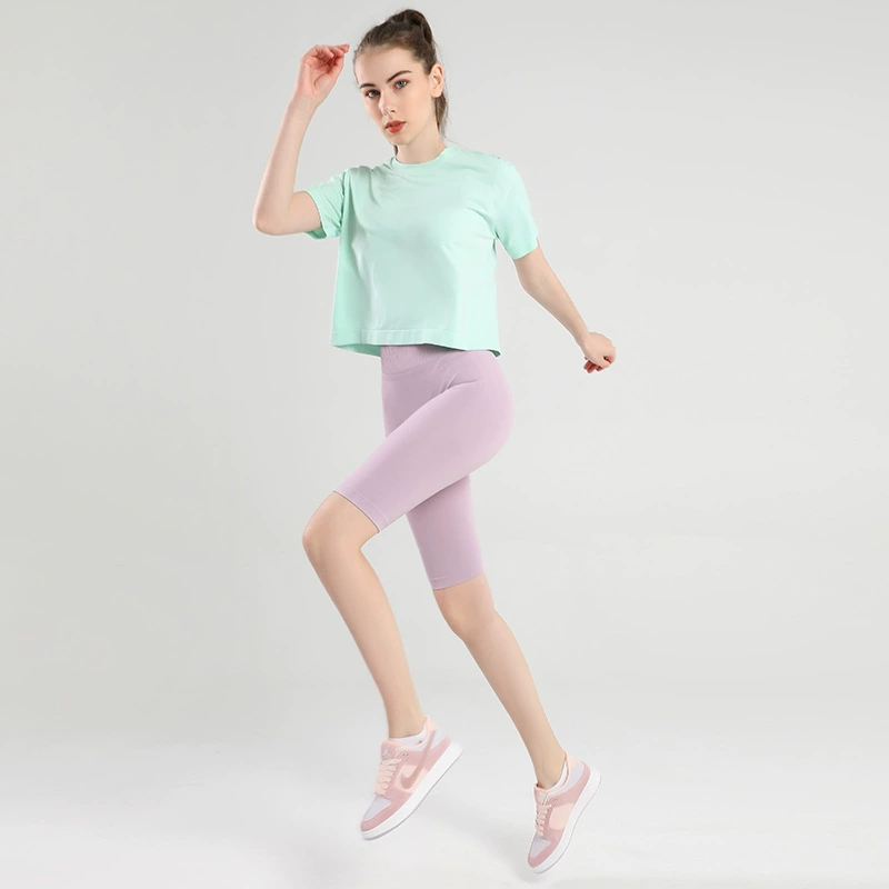 Breathable quick dry summer T-shirt, light and thin sports base yoga clothing for leisure, 2022 collection, with short sleeve