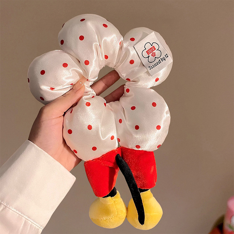 Mickey culo, lunares, flores, círculos para el cabello del intestino grueso, linda cabeza de bola, cabello de placa de dibujos animados, tocado de sentido avanzado, cuerda para la cabeza de felpa