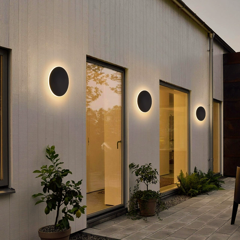 Круглый светодиодный уличный водонепроницаемый настенный светильник в скандинавском стиле, простой IP65, уличный настенный светильник для дома, коридора, прохода, входной светильник