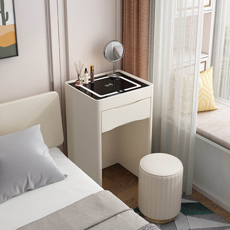Nordic inteligente carga inalámbrica multifuncional maquillaje mesa gabinete moderno pequeño apartamento simple almacenamiento integrado mini mesa de maquillaje