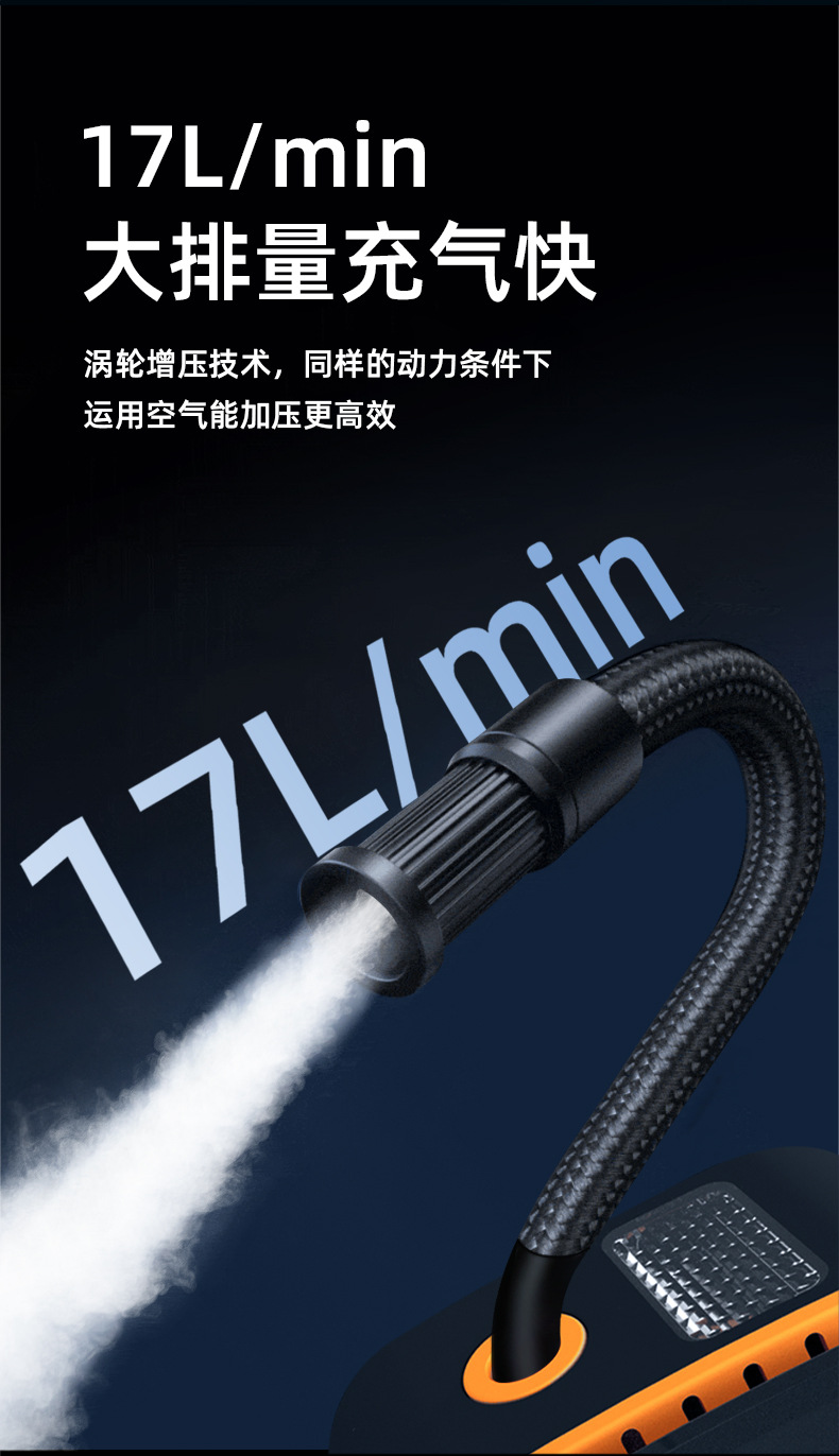 Car Air Pump with Digital Display and Lighting, Electric Multi-Functional Portable Air Pump for Car Tires, Rechargeable for Vehicle Use