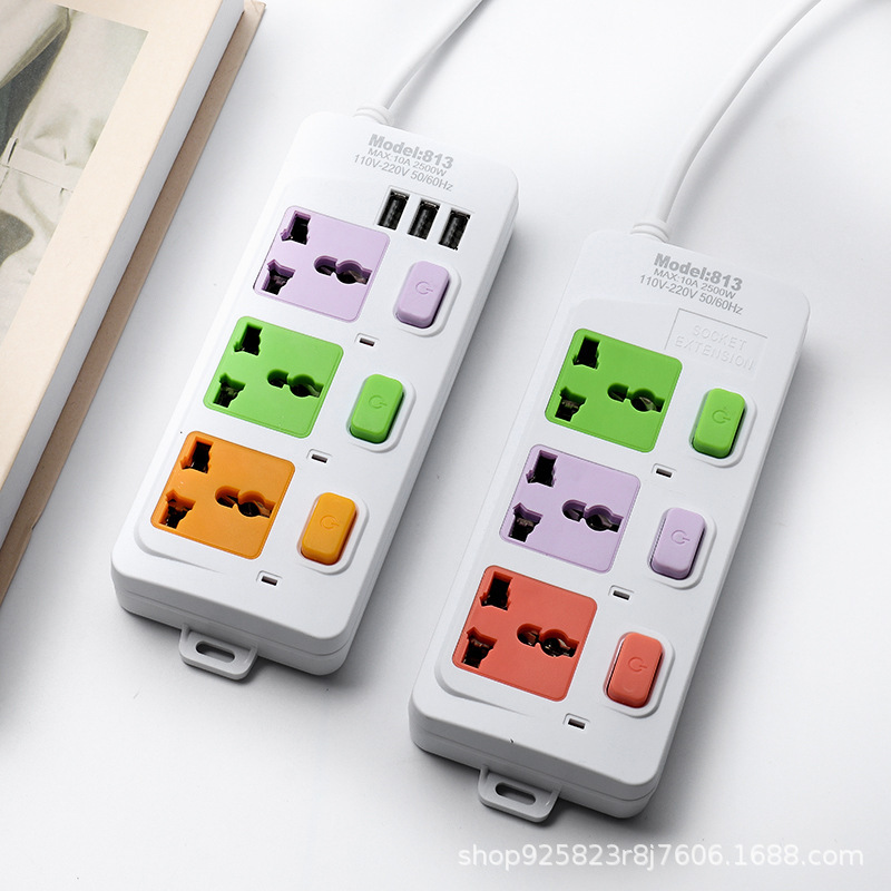 外贸插座813#中东 阿联酋 也门 埃及 伊拉克 三个插头 英式接线板