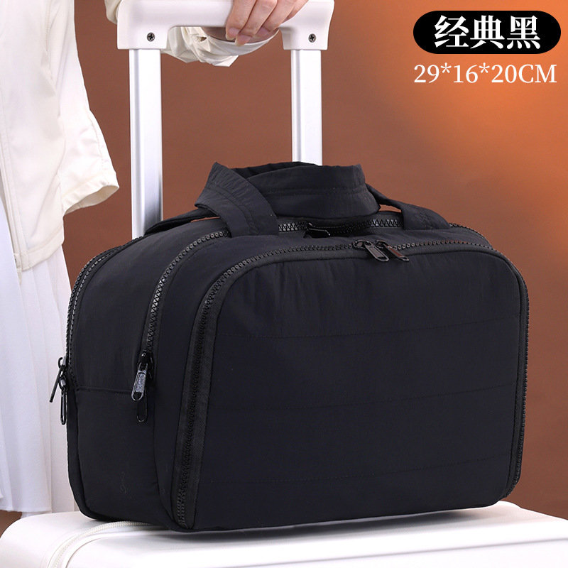 Doble cremallera de cuatro aberciones se puede cubrir con una caja con ruedas, bolsa de cosméticos grande, bolsa de almacenamiento de zona, bolsa de almacenamiento de pinceles de cosméticos, bolsa de lavado