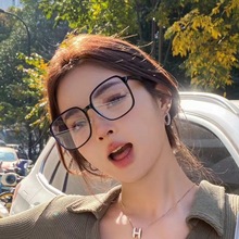 防蓝光辐射近视眼镜框男款黑色素颜高级感TR90大框镜架显脸小眼镜