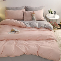 2024 New Washable Cotton Quilt Set Solid Color Washed Fuzzy Quilt Set Single and Double Bedding Set