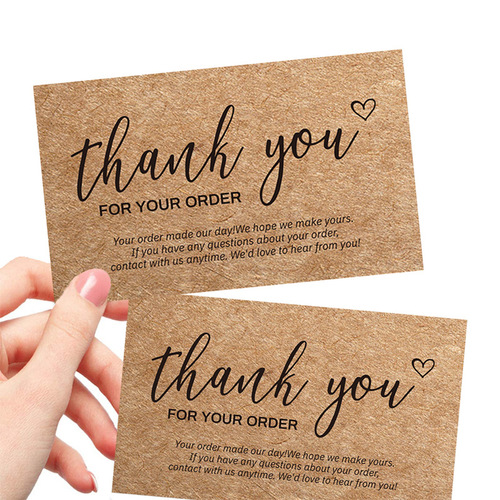Cross-border Kraft Paper Thank You Card Vintage Thank You Greeting Card Paper Festival Gift Decorative Card