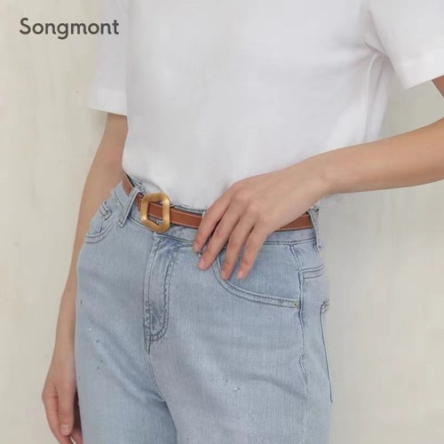 songmont女士腰带双面自由搭配裤带小众设计新款时尚休闲百搭皮带