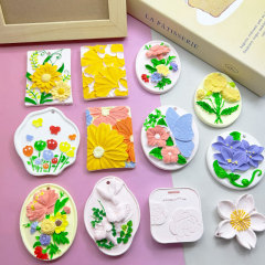 デイジーの花の四角形の看板の金型朝顔の花の銀杏の葉のDIYの拡香石の香片のワックスのブランドのシリカゲルの金型