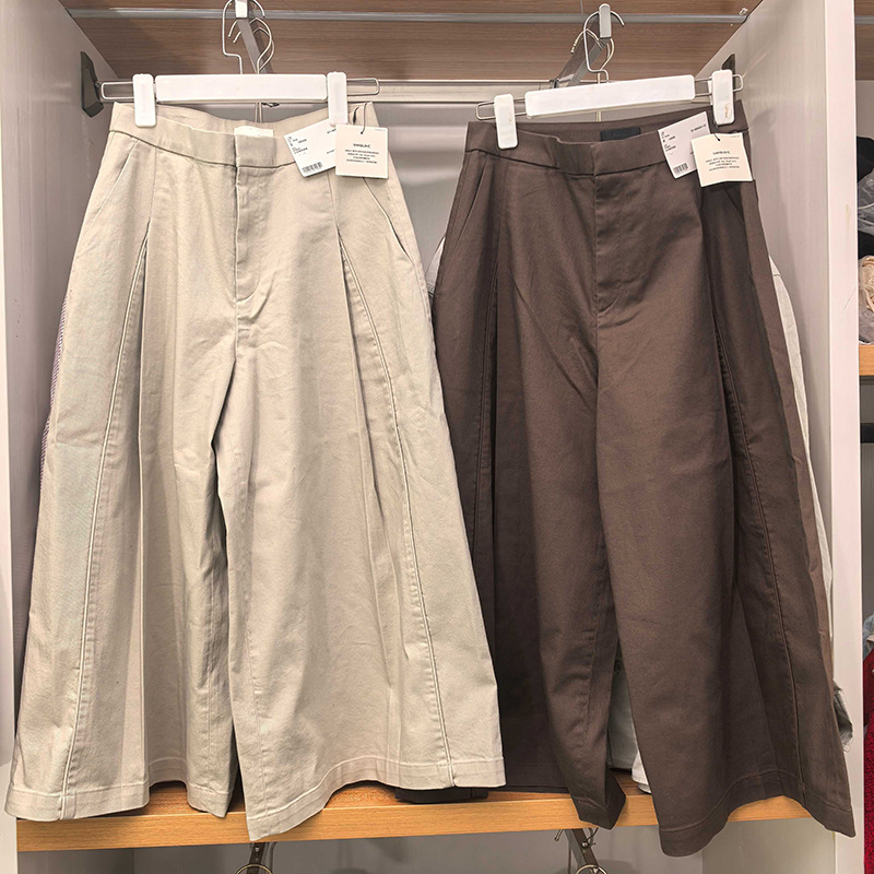 Japanese Collaboration Women's Clothing 2026 Spring Skirt Pants Casual Pants Cropped Pants Loose Straight Slimming Wide-Leg Pants 483042