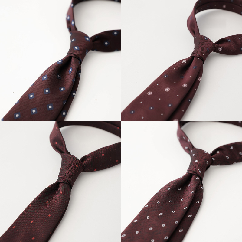 Burgundy Factory Formal Business Professional Tie Banquet Wedding Polka Dot Korean Style Groom and Best Man Hand-Made Style Burgundy Factory Formal Business Professional Tie Banquet Wedding Polka Dot Korean Style Groom and Best Man Hand-Made Style