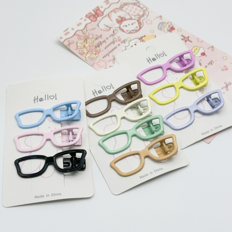 Children's metal glasses hairpin fun funny duck bill clip net red hairpin side broken hair bangs hair accessories wholesale