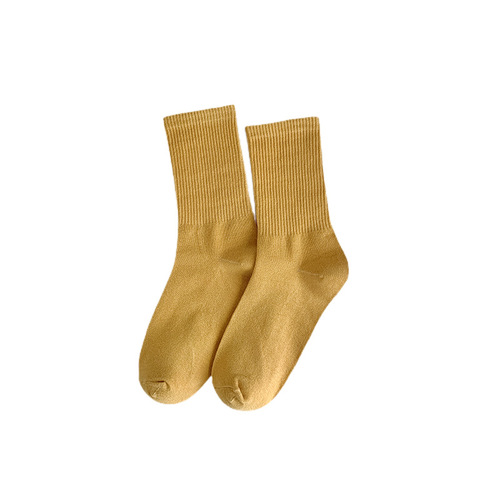 Socks for women, mid-calf, autumn and winter, couple, black and white, plain color, high socks, ins fashion socks, men's cool and handsome, retro, comfortable 