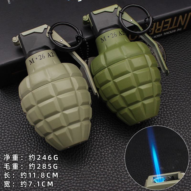 Zhonglong creativo inflable directo encendedor a prueba de viento llama roja adornos personales tabaco de metal al aire libre al por mayor