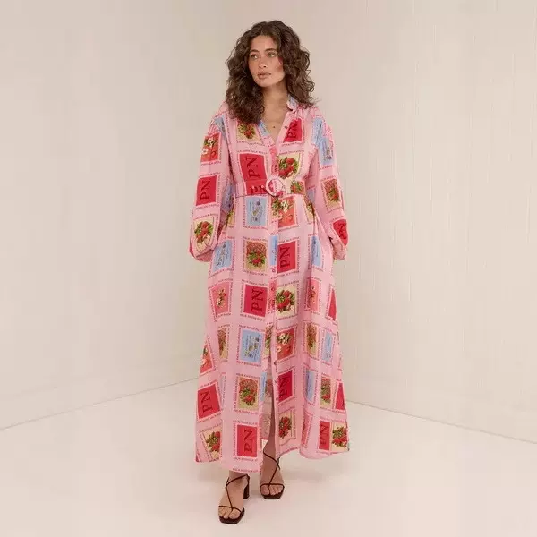 2025欧美跨境外贸速卖通亚马逊休闲时尚度假风亚麻长袖系带连衣裙