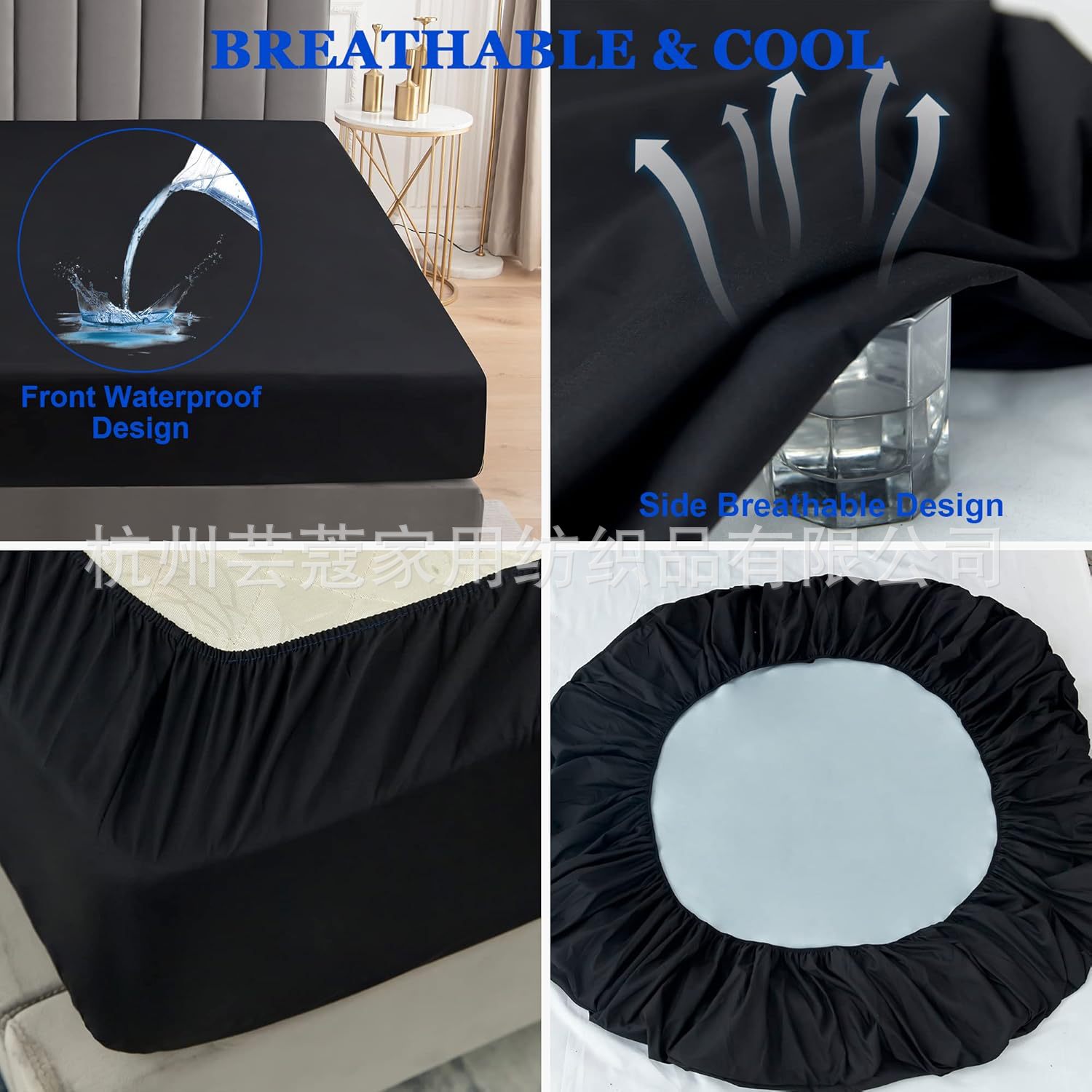 Amazon cama doble colchón protector fabricantes de ropa de cama impermeable mattress protector cubierta de cama