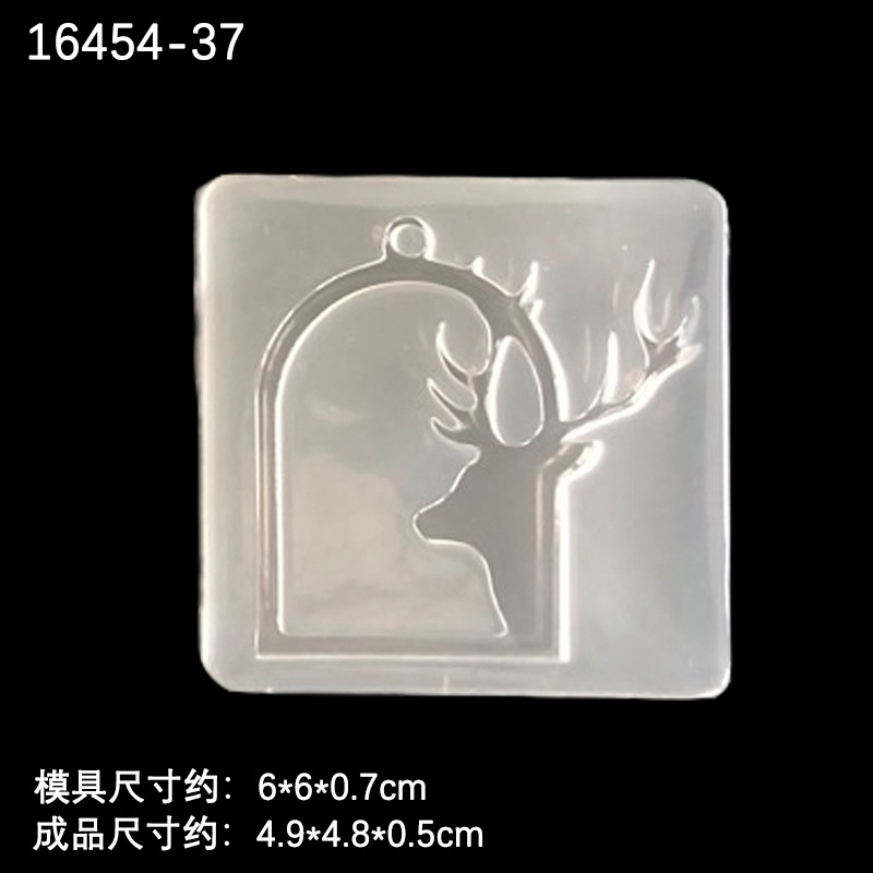 Espejo epoxi acrílico marco redondo pegamento UV Pegasus cabeza de ciervo cristal epoxi molde hecho a mano colgante marco Decoración