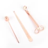 Golden set contains rose, candle, 3 piece set