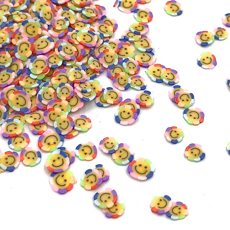 5mm diameter soft pottery sunflower Smiley manicure slime filling material DIY jewelry accessories