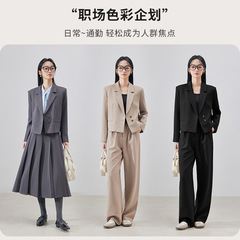 短款西装套装女春秋新款教资通勤面试穿搭高级感小个子轻职场正装