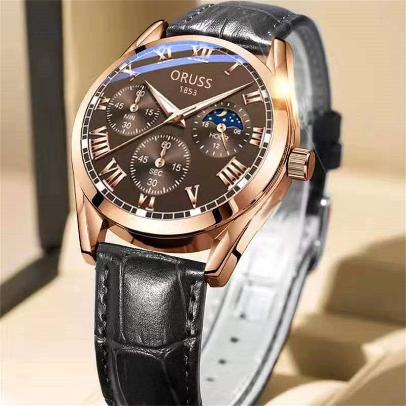 genuine goods low price automatic quartz watch luminous waterproof watch men's Korean rose gold belt watch men's genuine goods low price automatic quartz watch luminous waterproof watch men's Korean rose gold belt watch men's